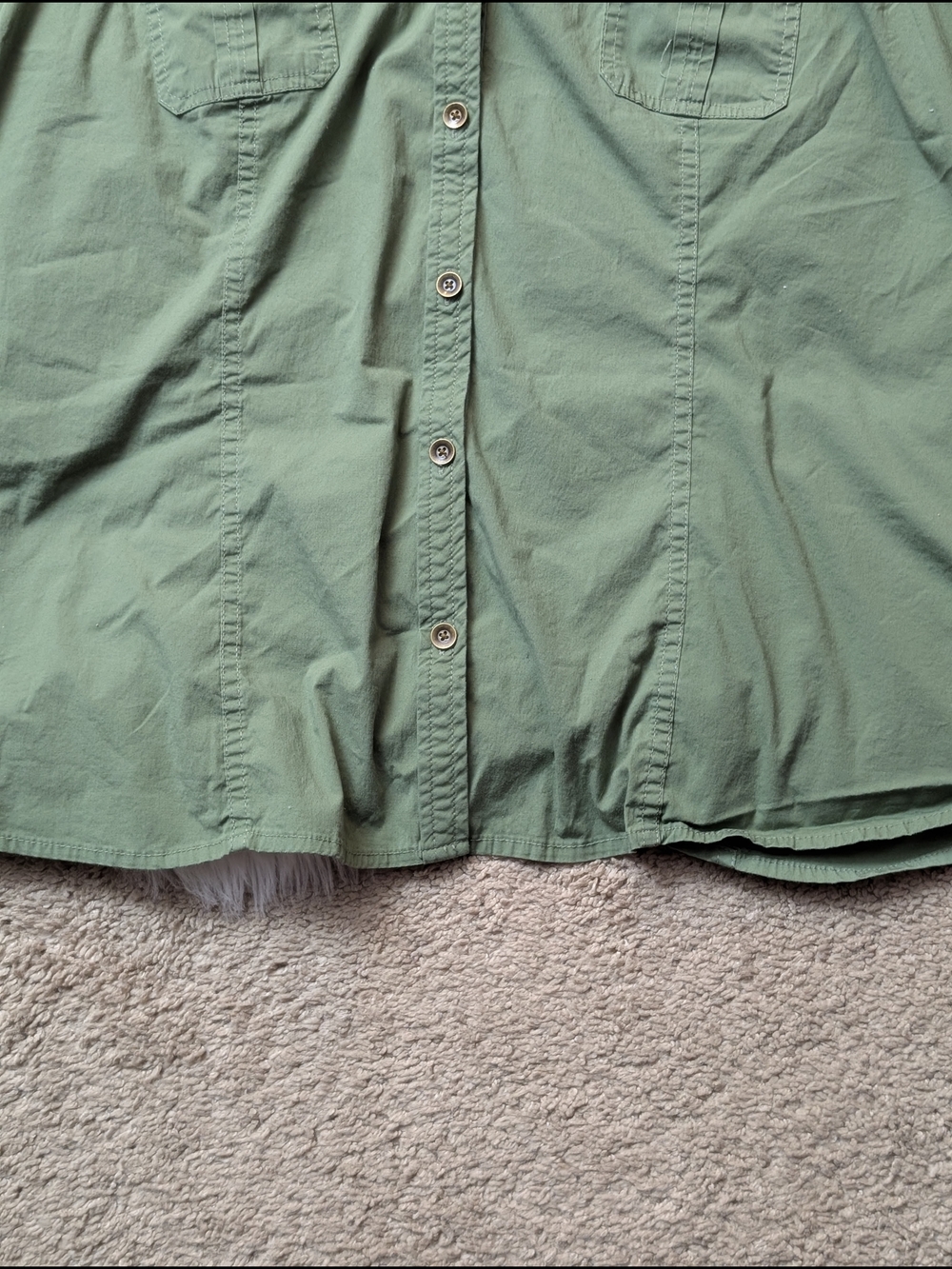 Sonoma Army Green Sleeveless Button Down Utility Top Size XL - Picture 7 of 13